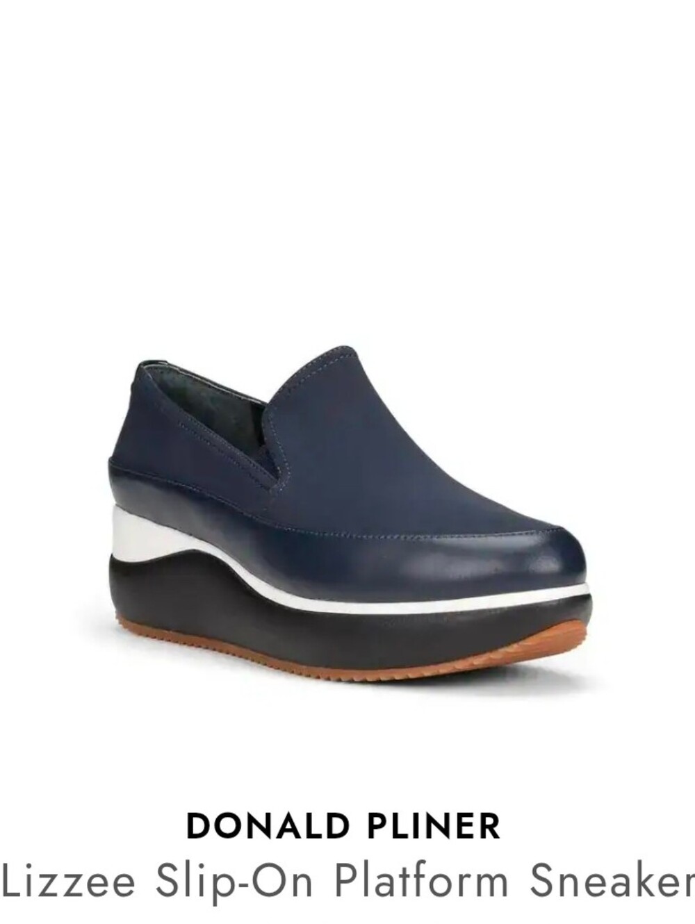 Donald J. Pliner Lizzee Navy Slip-On Platform Sneaker Size 7.5